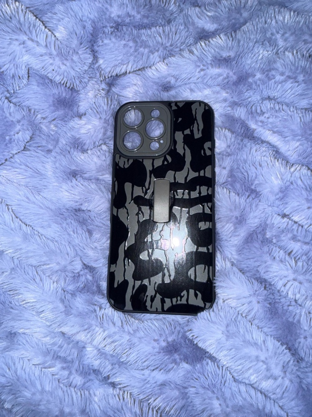 iphone 16 PRO MAX Black Camo Protective Phone Case with Kickstand